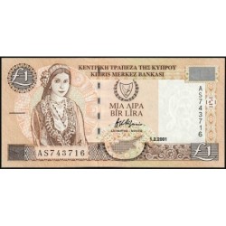Chypre - Pick 60c - 1 livre - Série AS - 01/02/2001 - Etat : NEUF