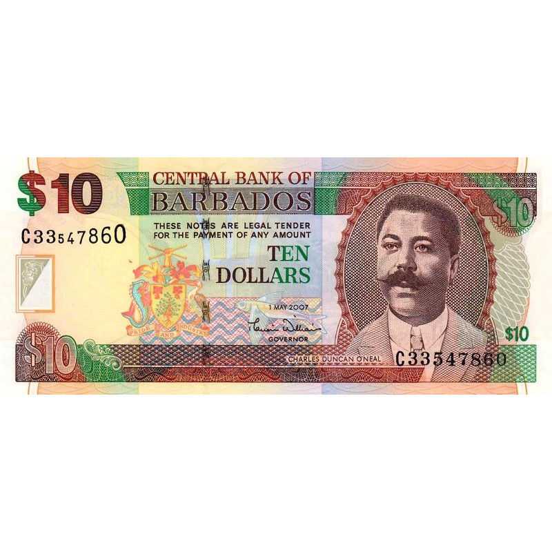 Barbade - Pick 68a - 10 dollars - Série C33 - 01/05/2007 - Etat : NEUF