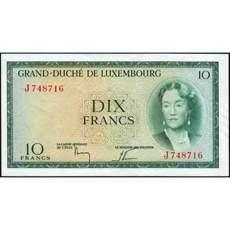 Luxembourg - Pick 48a_3 - 10 francs - Série J - 1964 - Etat : SUP