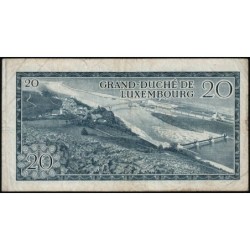 Luxembourg - Pick 54a - 20 francs - Série B - 07/03/1966 - Etat : TB