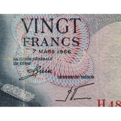 Luxembourg - Pick 54a - 20 francs - Série H - 07/03/1966 - Etat : TB