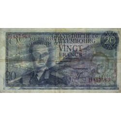 Luxembourg - Pick 54a - 20 francs - Série H - 07/03/1966 - Etat : TB