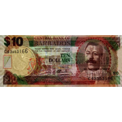 Barbade - Pick 68c - 10 dollars - Série C43 - 02/05/2012 - Etat : NEUF