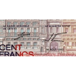 Luxembourg - Pick 57a_1 - 100 francs - Série A - 14/08/1980 - Etat : pr.NEUF