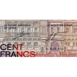 Luxembourg - Pick 57a_1 - 100 francs - Série C - 14/08/1980 - Etat : TB