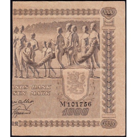 Finlande - Pick 67Cc_28 - 500 markkaa - Litt. C - Série M - 1922 (1946) - Etat : TTB