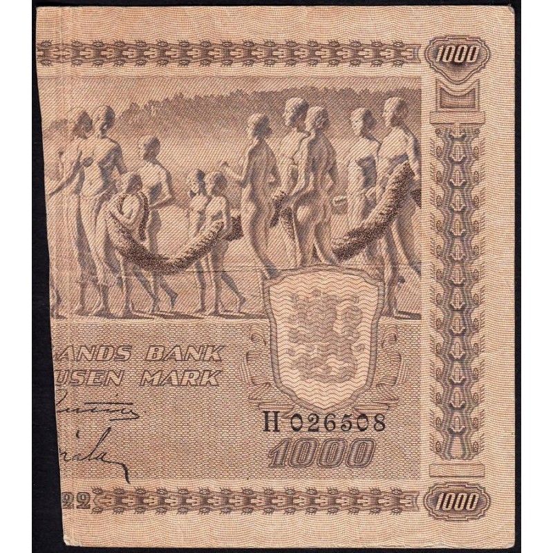 Finlande - Pick 67Cc_33 - 500 markkaa - Litt. C - Série H - 1922 (1946) - Etat : TB+