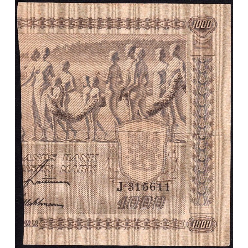 Finlande - Pick 67Cc_35 - 500 markkaa - Litt. C - Série J - 1922 (1946) - Etat : TTB