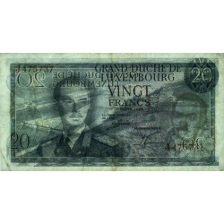 Luxembourg - Pick 54a - 20 francs - Série J - 07/03/1966 - Etat : TB+