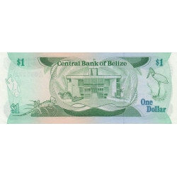 Belize - Pick 46c - 1 dollar - Série A/15 - 01/01/1987 - Etat : SPL