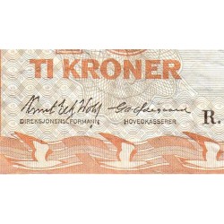 Norvège - Pick 31f - 10 kroner - Série R - 1973 - Etat : TB