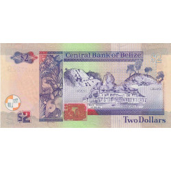 Belize - Pick 66a - 2 dollars - Série DA - 01/06/2003 - Etat : SUP