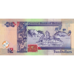 Belize - Pick 66e - 2 dollars - Série DM - 01/11/2014 - Etat : NEUF