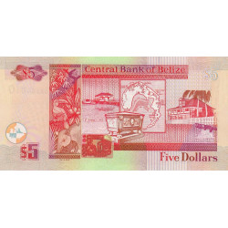 Belize - Pick 67e - 5 dollars - Série DR - 01/11/2011 - Etat : NEUF