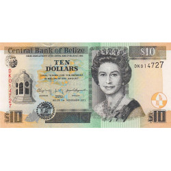 Belize - Pick 68d - 10 dollars - Série DK - 01/11/2011 - Etat : NEUF