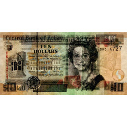 Belize - Pick 68d - 10 dollars - Série DK - 01/11/2011 - Etat : NEUF