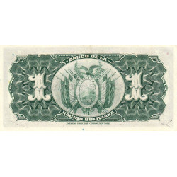 Bolivie - Pick 112_3 - 1 boliviano - 11/05/1911 (1929) - Série N4 - Etat : SUP