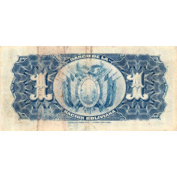 Bolivie - Pick 112_3 - 1 boliviano - 11/05/1911 (1929) - Série P4 - Variété - Etat : TB+
