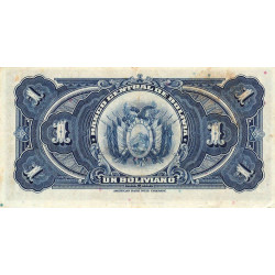 Bolivie - Pick 118_4 - 1 boliviano - Loi 1928 (1939) - Série P3 - Etat : TTB