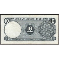 Qatar et Dubaï - Pick 3a - 10 riyals - Série ‭ا / 3 - 1966 - Etat : TTB