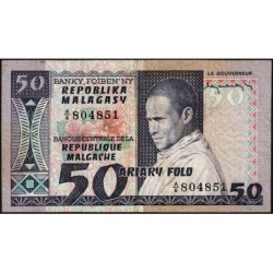 Madagascar - Pick 62 - 50 francs - 10 ariary - Série A/6 - 1974 - Etat : TTB