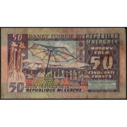 Madagascar - Pick 62 - 50 francs - 10 ariary - Série A/15 - 1974 - Etat : TB-