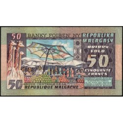 Madagascar - Pick 62 - 50 francs - 10 ariary - Série A/29 - 1974 - Etat : TTB