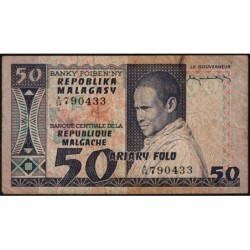 Madagascar - Pick 62 - 50 francs - 10 ariary - Série A/54 - 1974 - Etat : TB