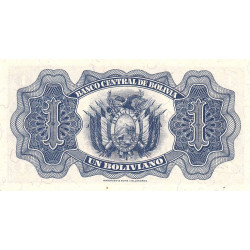 Bolivie - Pick 128a_4 - 1 boliviano - Série G4 - Loi 1928 (1945) - Etat : NEUF
