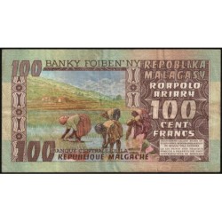 Madagascar - Pick 63 - 100 francs - 20 ariary - Série A/9 - 1974 - Etat : TB