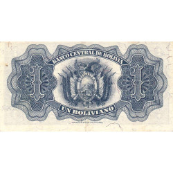 Bolivie - Pick 128c_1 - 1 boliviano - Série R14 - Loi 1928 / Emission 1952 - Etat : SUP