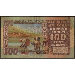 Madagascar - Pick 63 - 100 francs - 20 ariary - Série A/22 - 1974 - Etat : TB