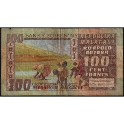 Madagascar - Pick 63 - 100 francs - 20 ariary - Série A/35 - 1974 - Etat : TB-