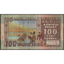 Madagascar - Pick 63 - 100 francs - 20 ariary - Série A/68 - 1974 - Etat : TB-
