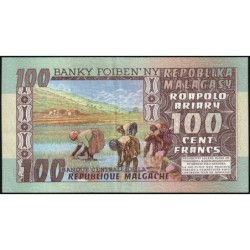 Madagascar - Pick 63 - 100 francs - 20 ariary - Série A/78 - 1974 - Etat : SUP