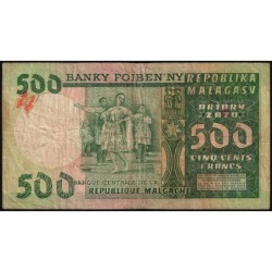 Madagascar - Pick 64 - 500 francs - 100 ariary - Série A/16 - 1974 - Etat : TB-