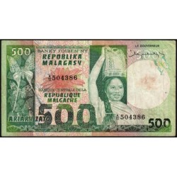 Madagascar - Pick 64 - 500 francs - 100 ariary - Série A/51 - 1974 - Etat : TB+