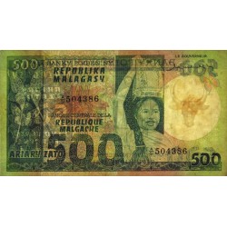 Madagascar - Pick 64 - 500 francs - 100 ariary - Série A/51 - 1974 - Etat : TB+