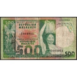 Madagascar - Pick 64 - 500 francs - 100 ariary - Série A/51 - 1974 - Etat : TB-