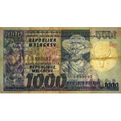 Madagascar - Pick 65 - 1'000 francs - 200 ariary - Série A/6 - 1974 - Etat : TB+