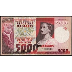Madagascar - Pick 66 - 5'000 francs - 1'000 ariary - Série A/1 - 1974 - Etat : TTB+