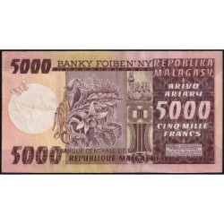 Madagascar - Pick 66 - 5'000 francs - 1'000 ariary - Série A/1 - 1974 - Etat : TTB+