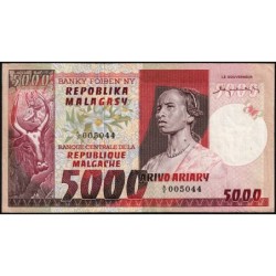 Madagascar - Pick 66 - 5'000 francs - 1'000 ariary - Série A/2 - 1974 - Etat : TTB