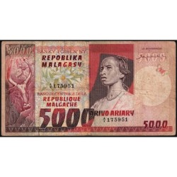 Madagascar - Pick 66 - 5'000 francs - 1'000 ariary - Série A/4 - 1974 - Etat : TB-