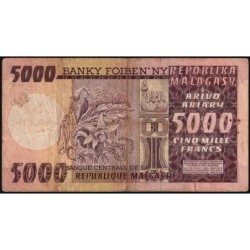 Madagascar - Pick 66 - 5'000 francs - 1'000 ariary - Série A/4 - 1974 - Etat : TB-