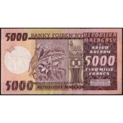 Madagascar - Pick 66 - 5'000 francs - 1'000 ariary - Série A/5 - 1974 - Etat : TTB