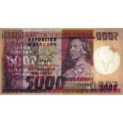 Madagascar - Pick 66 - 5'000 francs - 1'000 ariary - Série A/5 - 1974 - Etat : NEUF