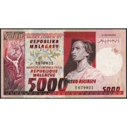 Madagascar - Pick 66 - 5'000 francs - 1'000 ariary - Série A/5 - 1974 - Etat : TTB+