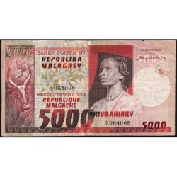 Madagascar - Pick 66 - 5'000 francs - 1'000 ariary - Série A/9 - 1974 - Etat : TB+