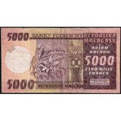 Madagascar - Pick 66 - 5'000 francs - 1'000 ariary - Série A/9 - 1974 - Etat : TB+
